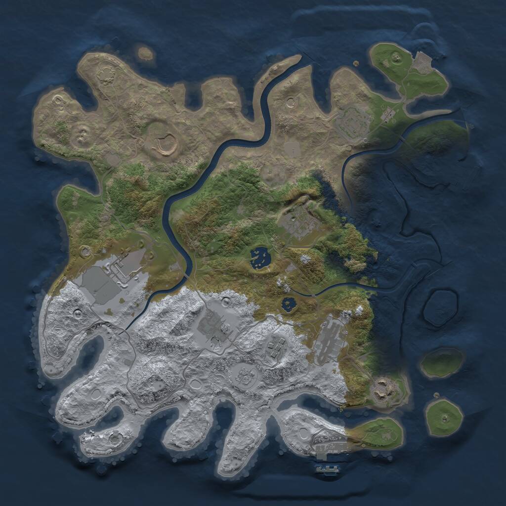 Rust Map: Procedural Map, Size: 3500, Seed: 2116999, 15 Monuments