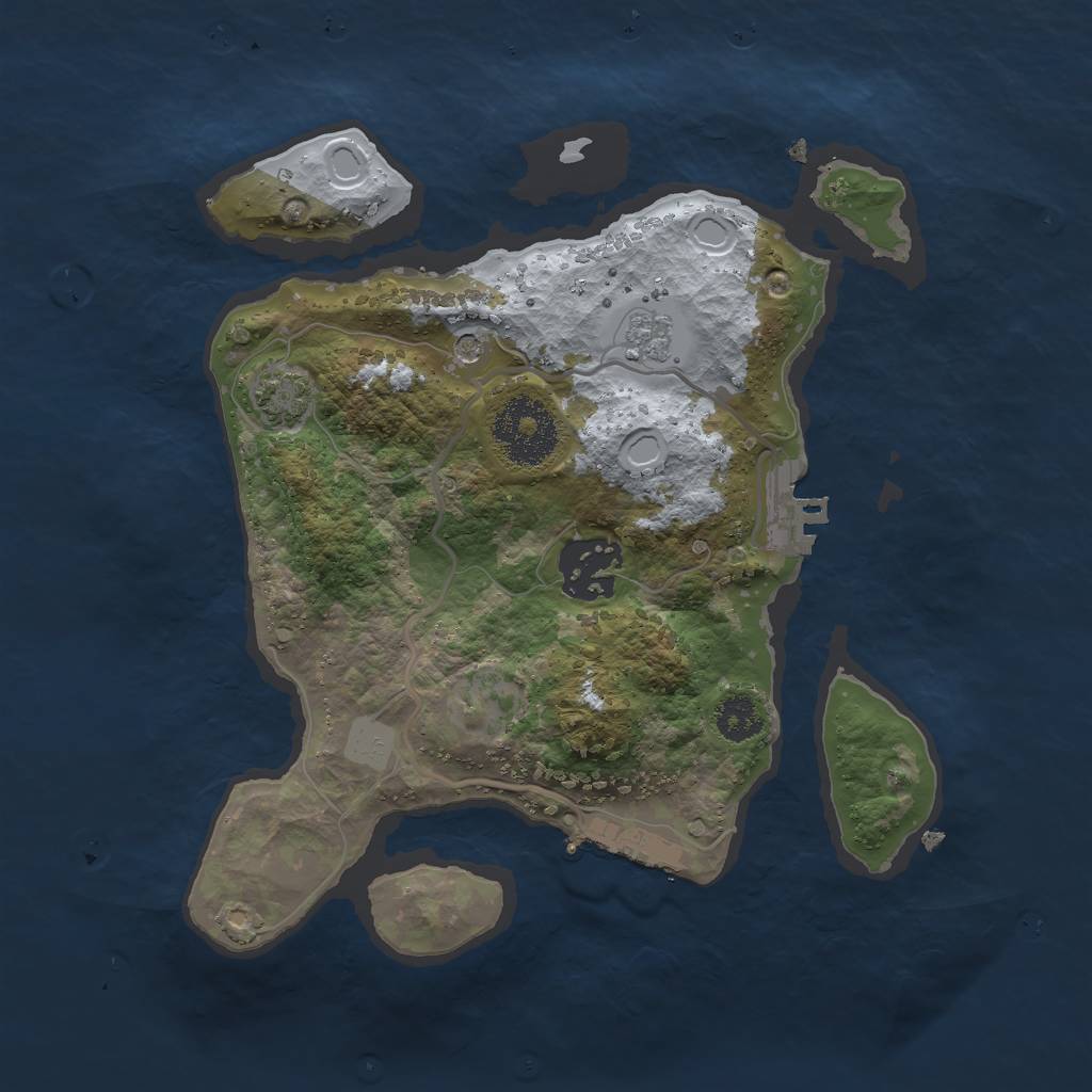 Rust Map: Procedural Map, Size: 2500, Seed: 1409250577, 9 Monuments