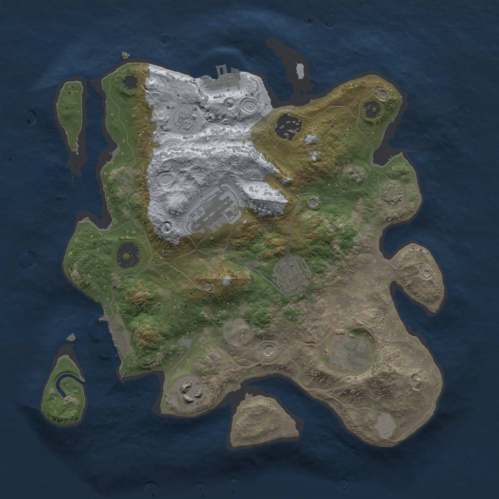 Rust Map: Procedural Map, Size: 3000, Seed: 1778387860, 13 Monuments