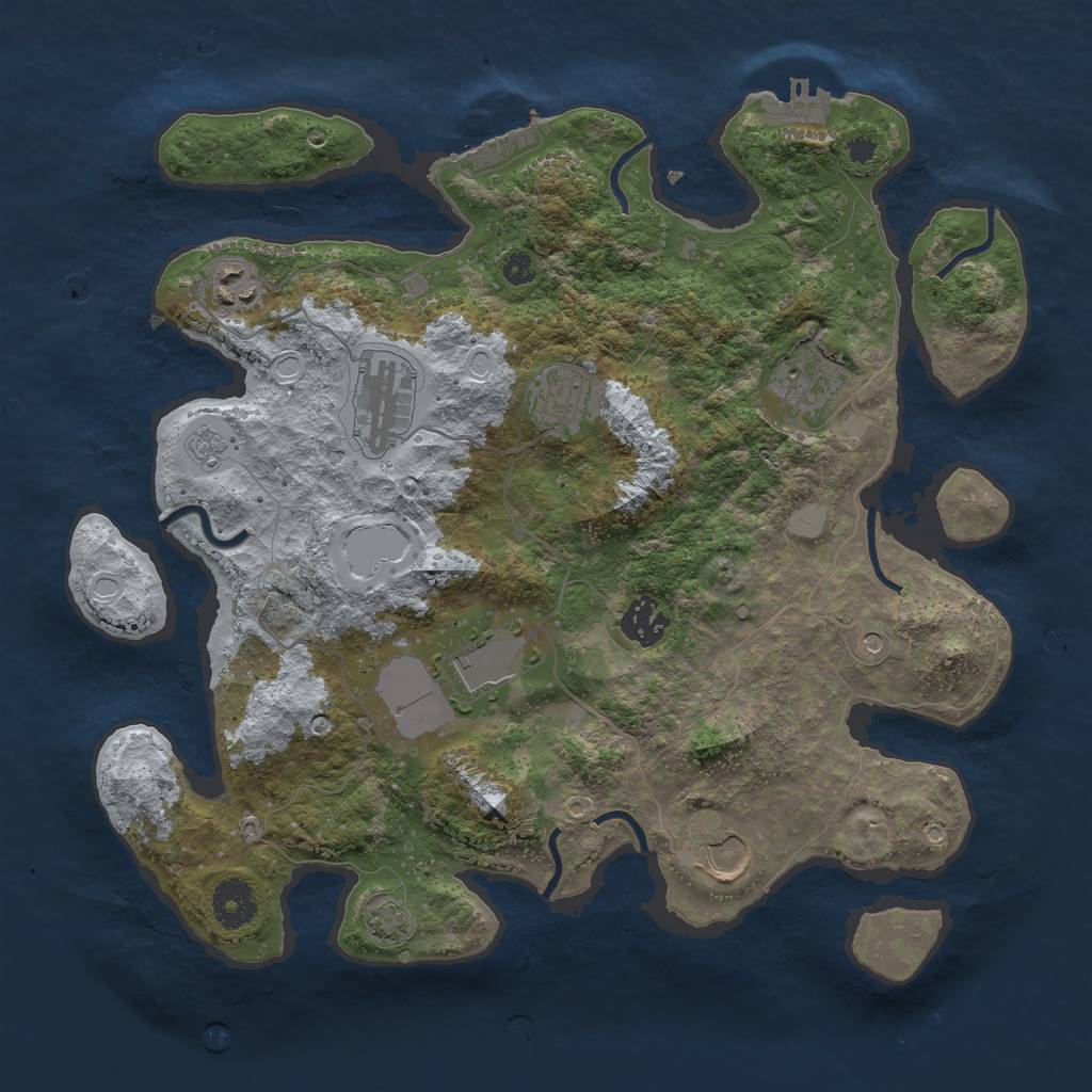 Rust Map: Procedural Map, Size: 3500, Seed: 624656214, 15 Monuments