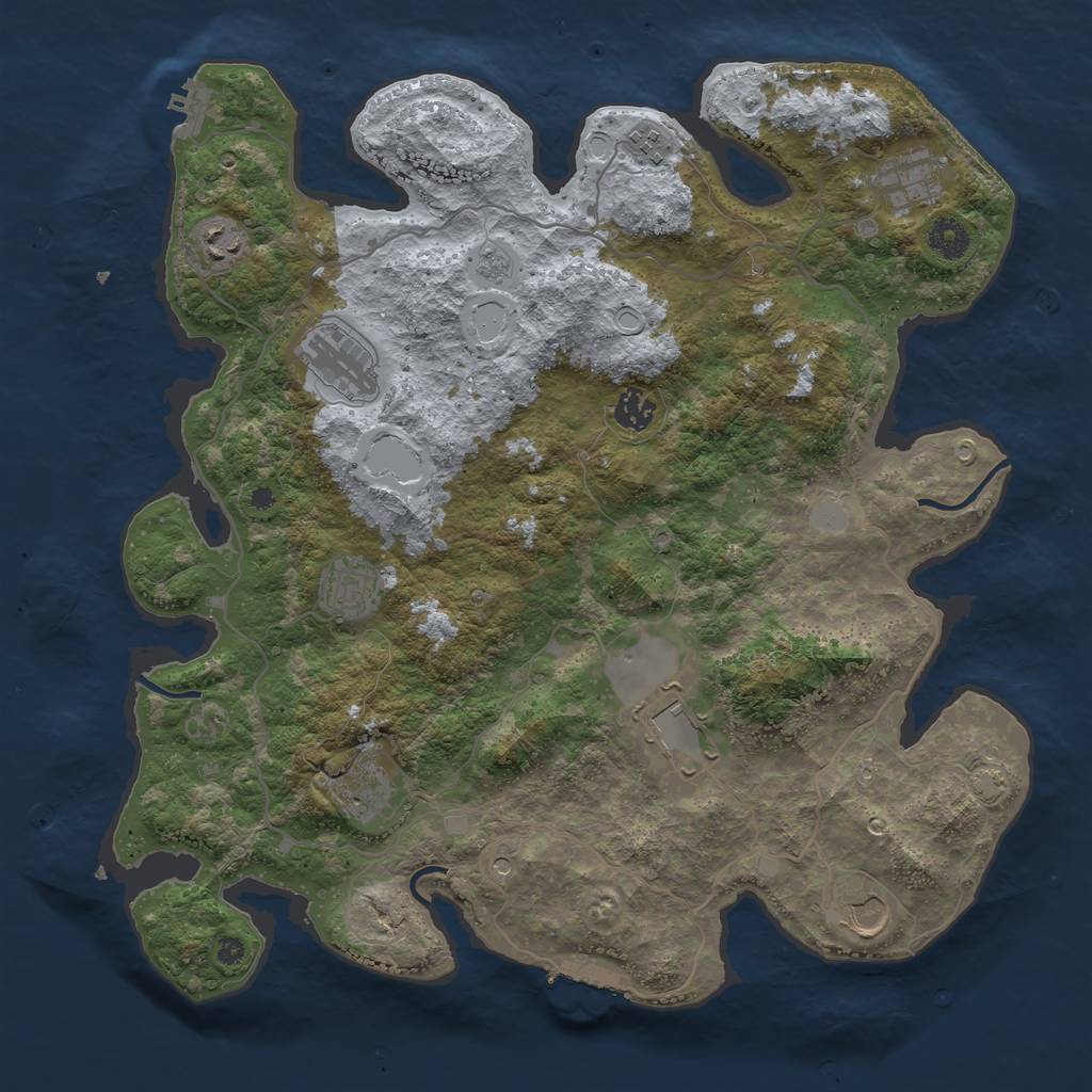 Rust Map: Procedural Map, Size: 4000, Seed: 1536805667, 17 Monuments