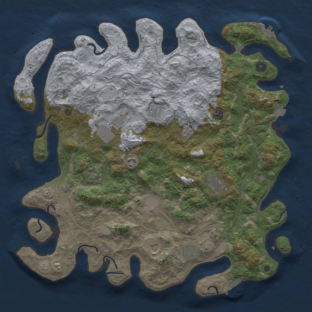 Rust Map: Procedural Map, Size: 4500, Seed: 356516788, 18 Monuments