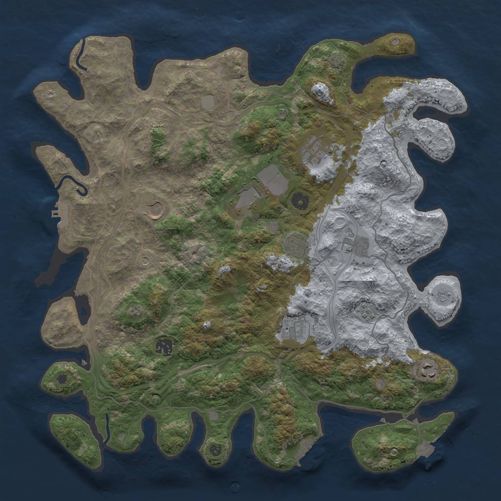 Rust Map: Procedural Map, Size: 4250, Seed: 7369570, 17 Monuments