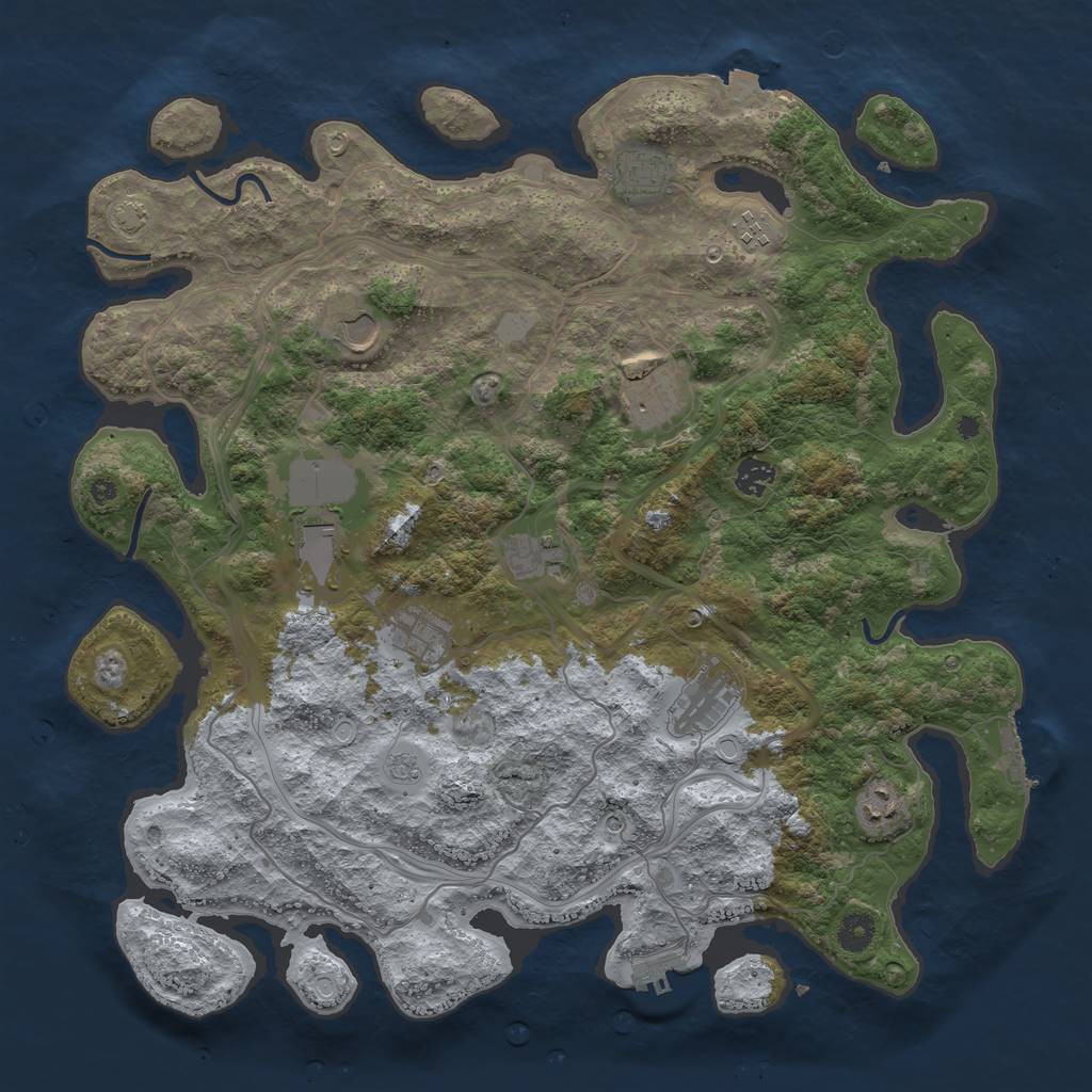 Rust Map: Procedural Map, Size: 4250, Seed: 16274247, 18 Monuments