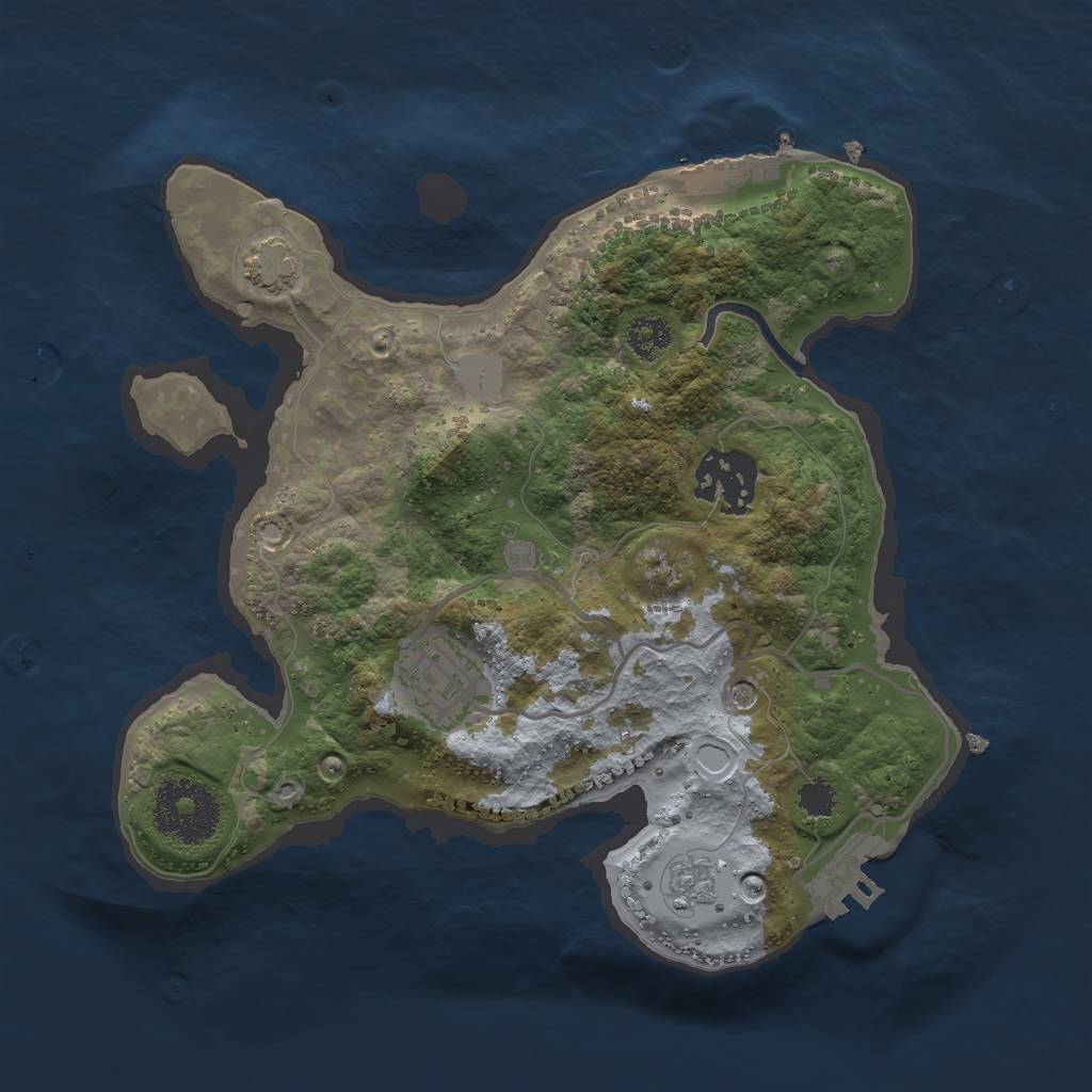 Rust Map: Procedural Map, Size: 2500, Seed: 737152075, 10 Monuments