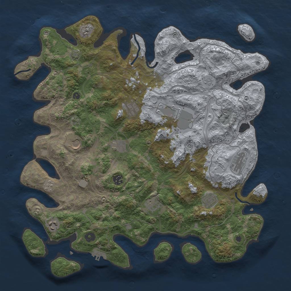 Rust Map: Procedural Map, Size: 4250, Seed: 88113800, 17 Monuments
