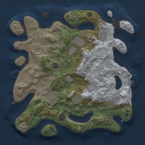 Thumbnail Rust Map: Procedural Map, Size: 3500, Seed: 1055457407, 17 Monuments