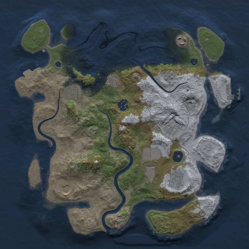 Rust Map: Procedural Map, Size: 3502, Seed: 6326662, 14 Monuments