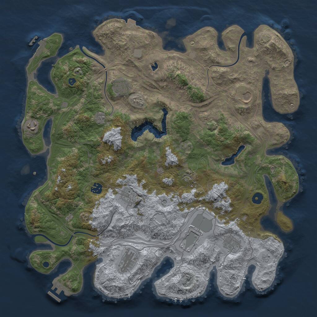 Rust Map: Procedural Map, Size: 4250, Seed: 3395788, 16 Monuments