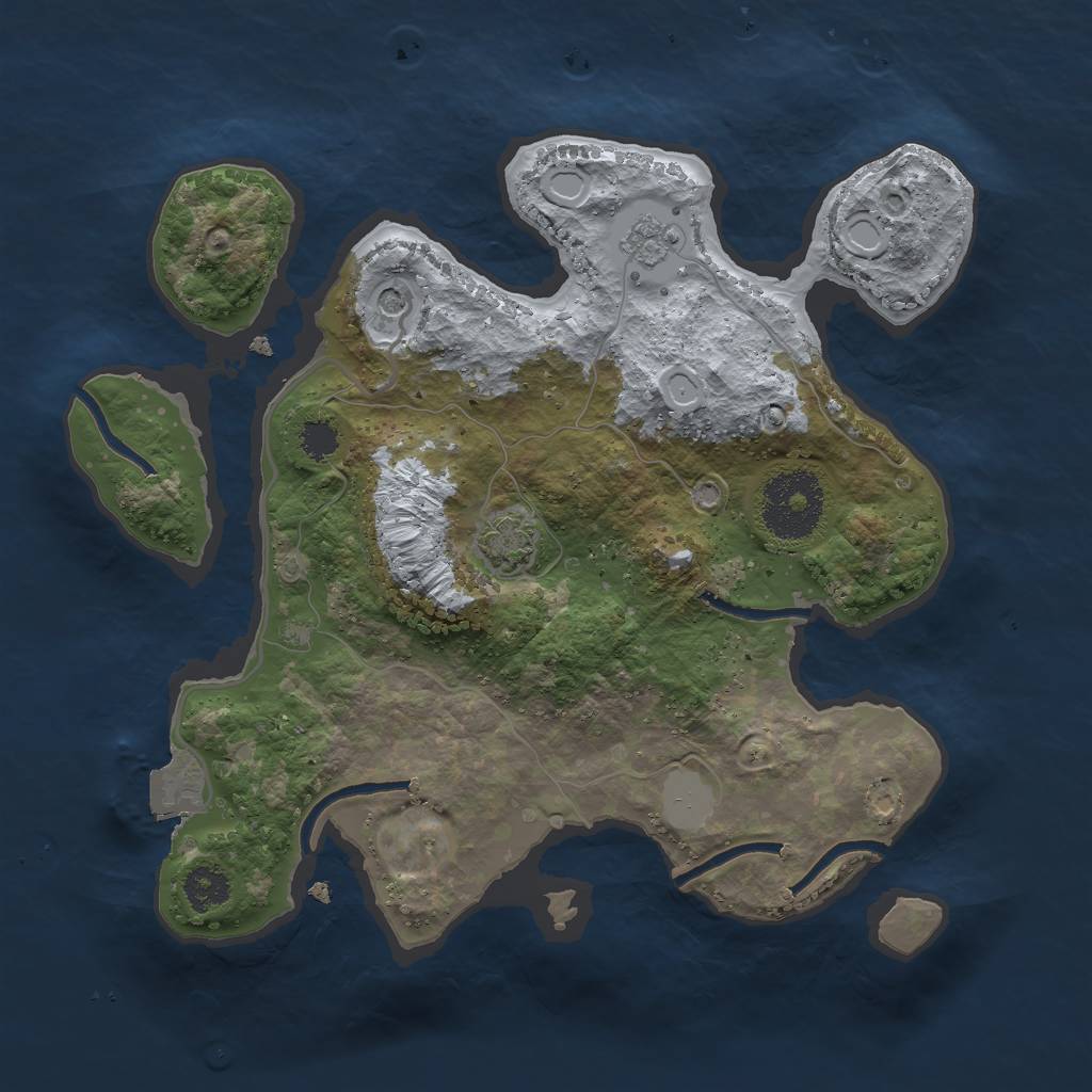 Rust Map: Procedural Map, Size: 2500, Seed: 646264933, 6 Monuments