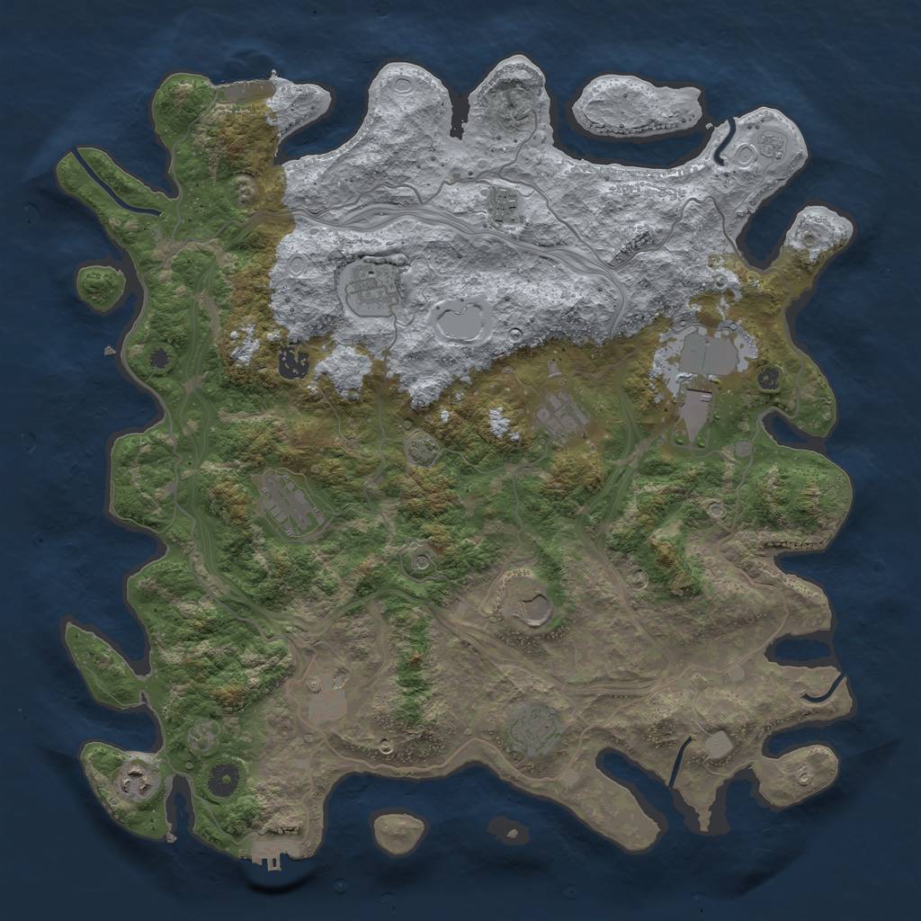 Rust Map: Procedural Map, Size: 4250, Seed: 7871821, 18 Monuments