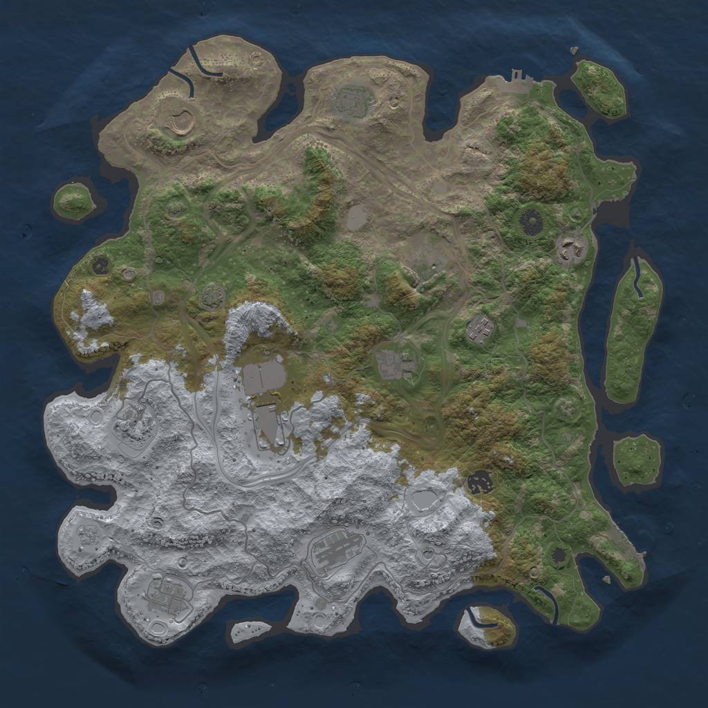 Rust Map: Procedural Map, Size: 4250, Seed: 648349392, 19 Monuments