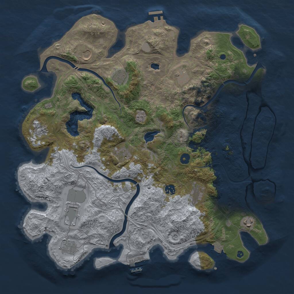 Rust Map: Procedural Map, Size: 4250, Seed: 648349392, 17 Monuments