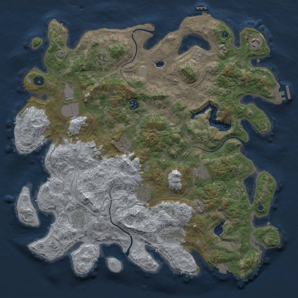 Rust Map: Procedural Map, Size: 4400, Seed: 9673875, 16 Monuments
