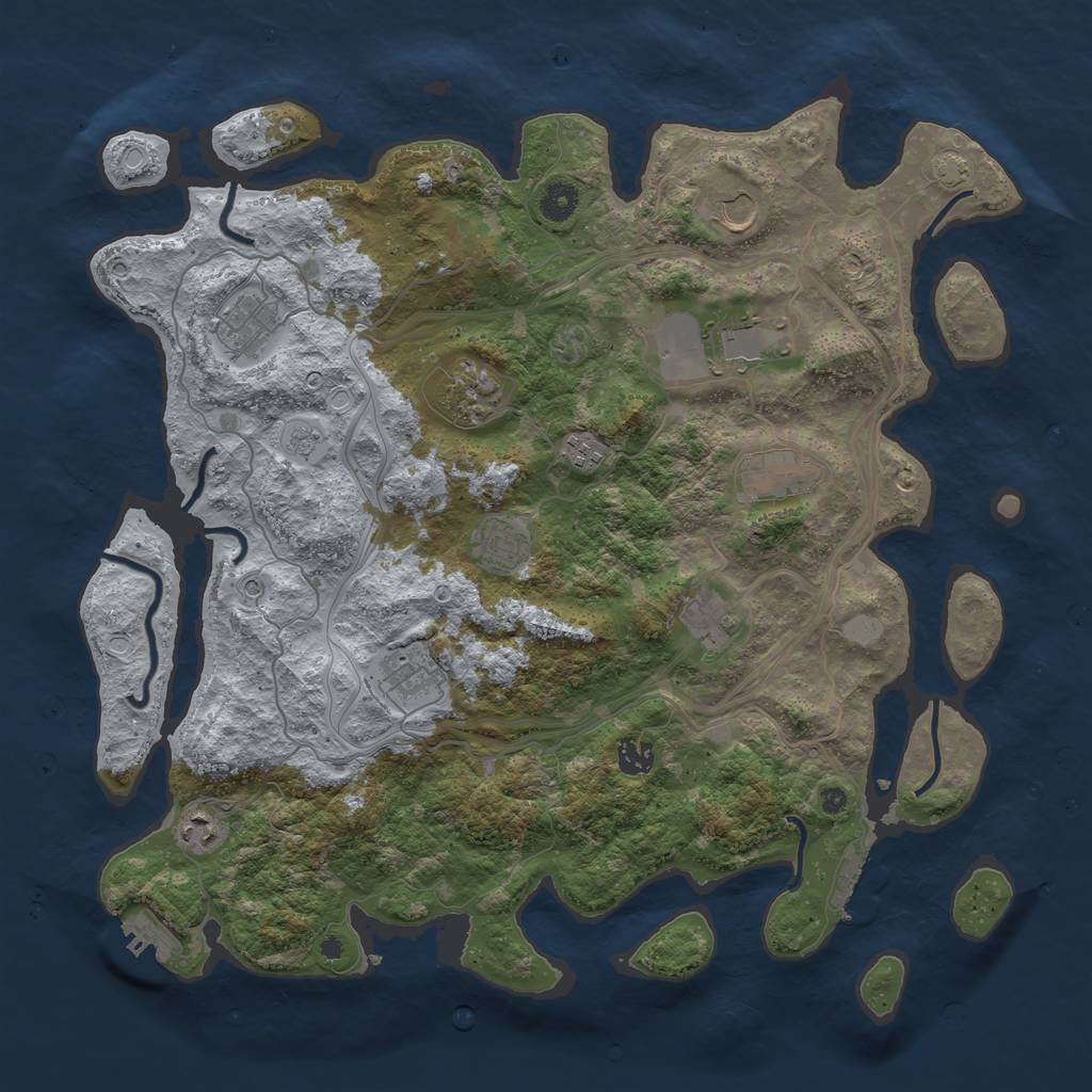 Rust Map: Procedural Map, Size: 4250, Seed: 236361648, 19 Monuments
