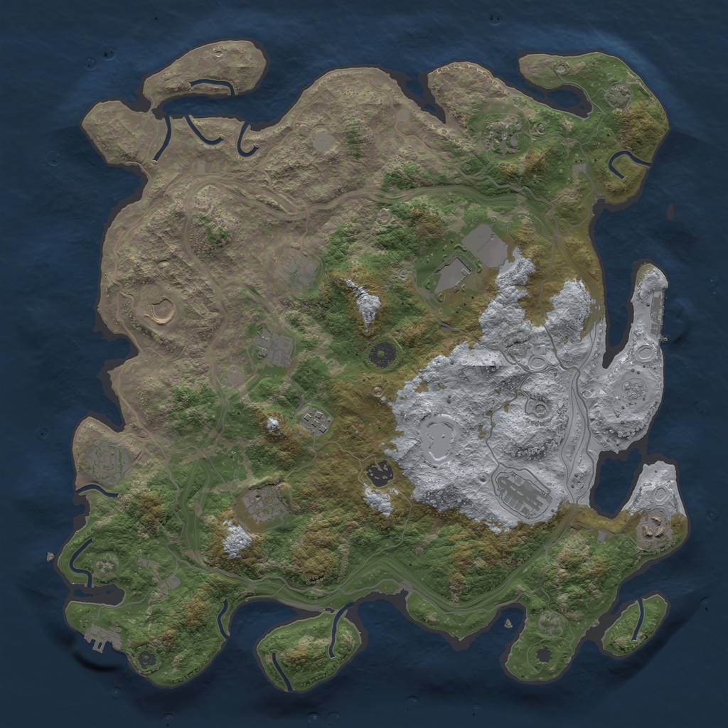 Rust Map: Procedural Map, Size: 4250, Seed: 279383894, 19 Monuments