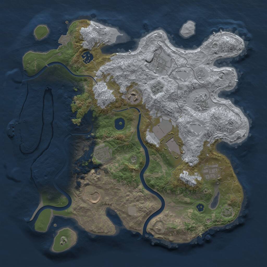 Rust Map: Procedural Map, Size: 3500, Seed: 8895200, 14 Monuments