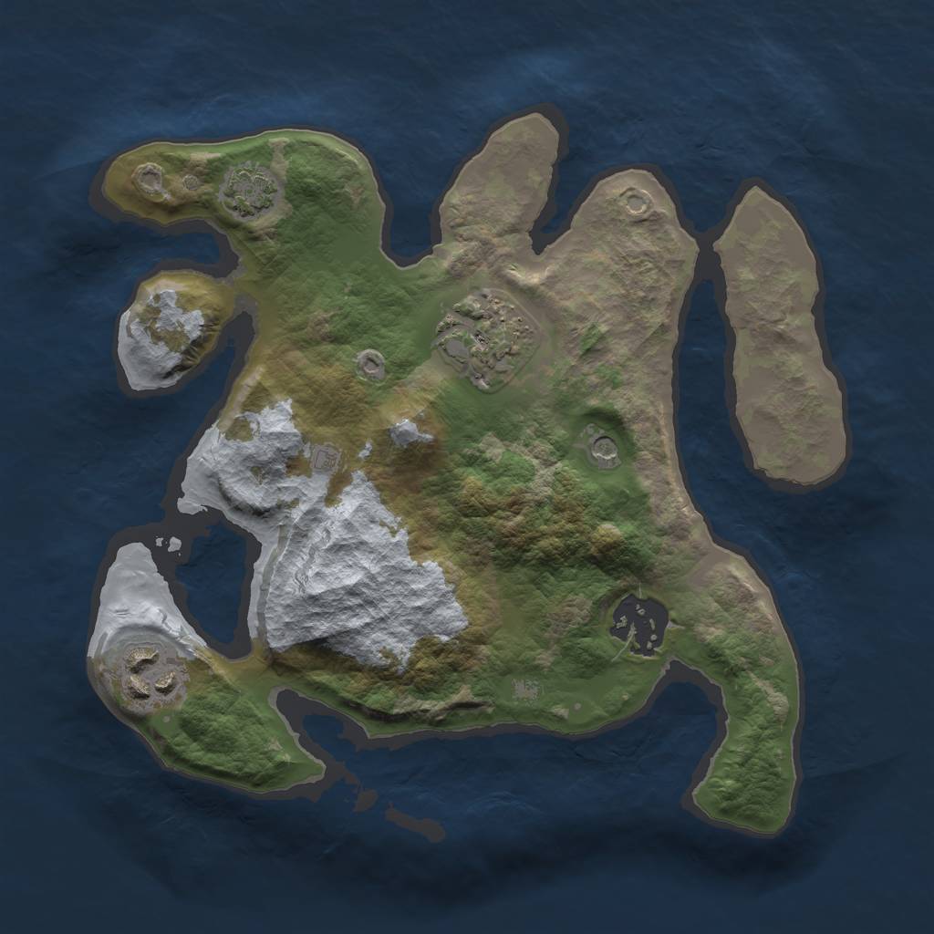 Rust Map: Barren, Size: 2400, Seed: 3430111, 7 Monuments