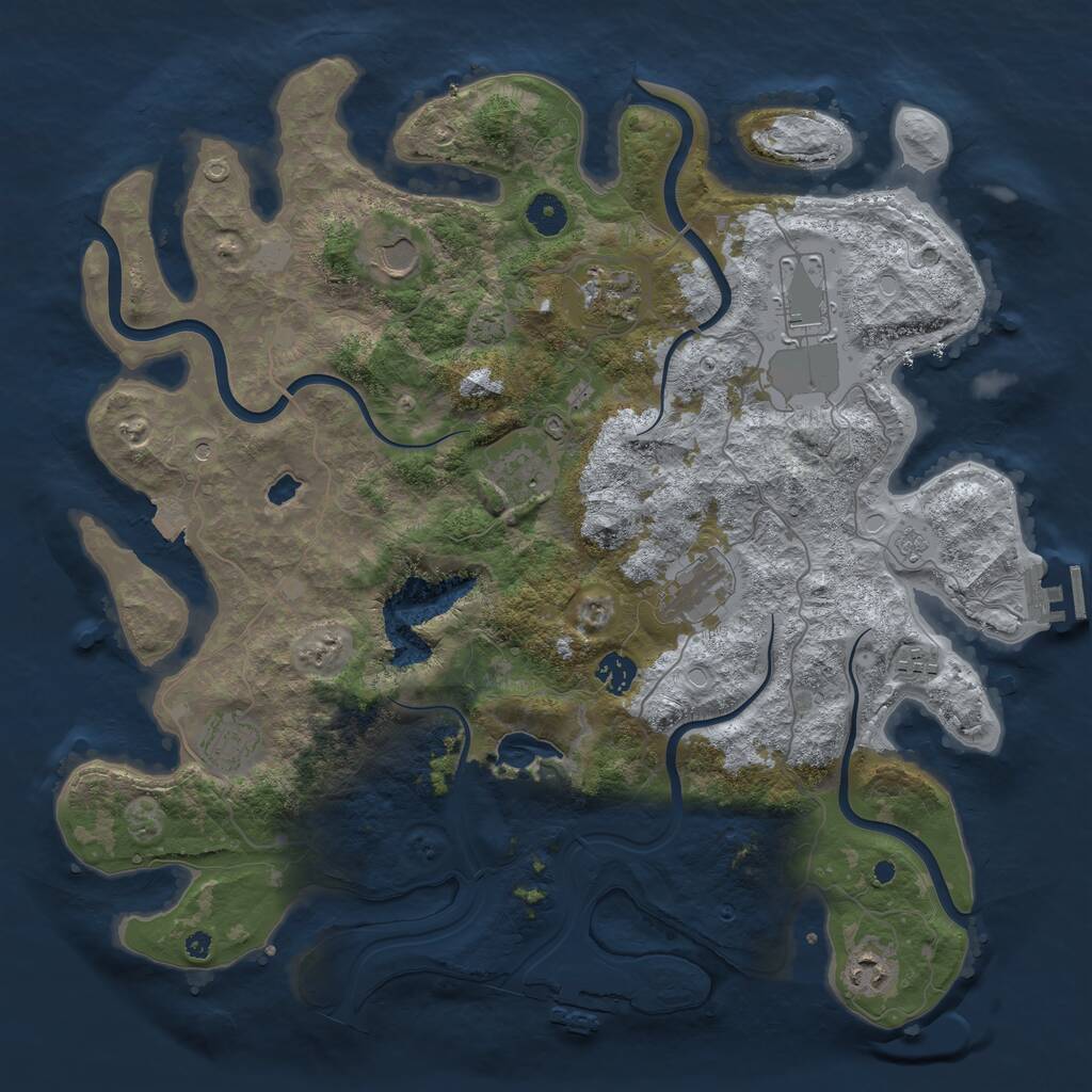 Rust Map: Procedural Map, Size: 4100, Seed: 45219276, 15 Monuments