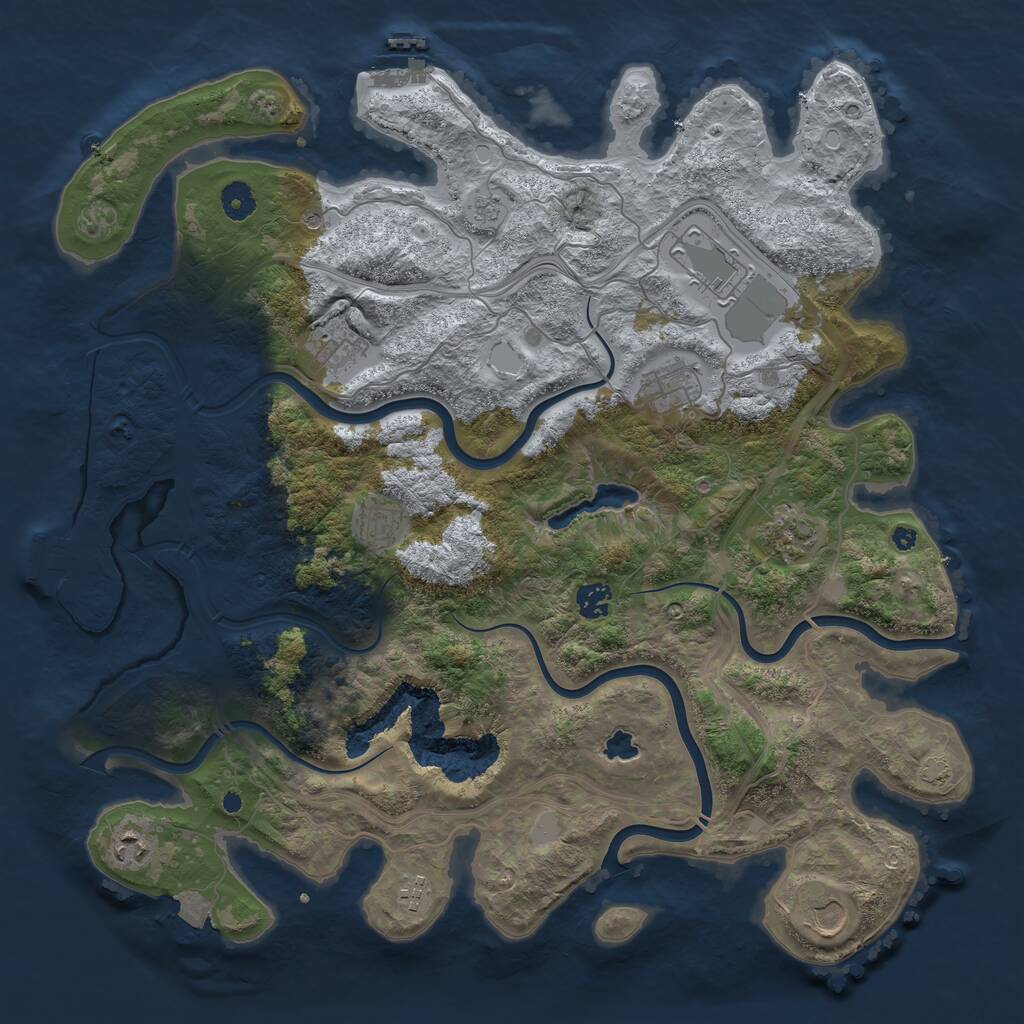 Rust Map: Procedural Map, Size: 4250, Seed: 941051509, 15 Monuments
