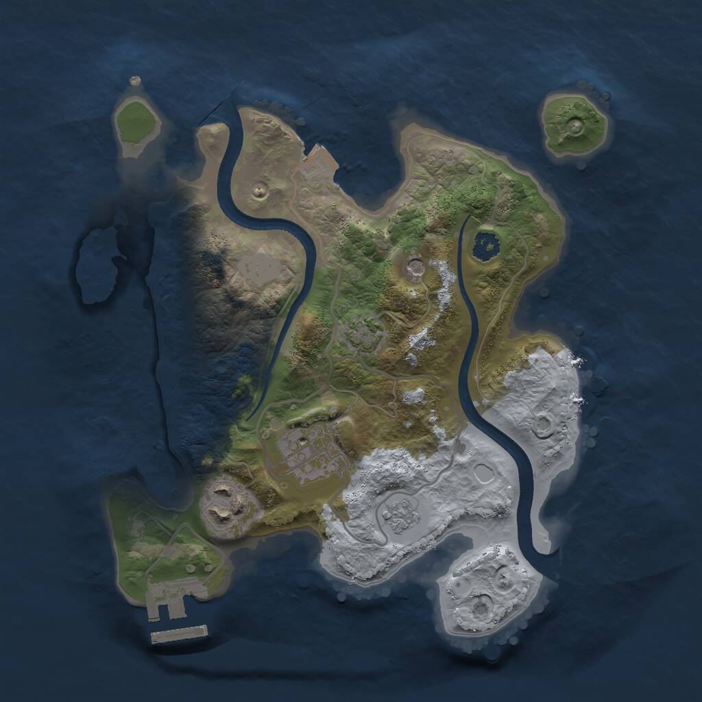 Rust Map: Procedural Map, Size: 2500, Seed: 187255885, 7 Monuments