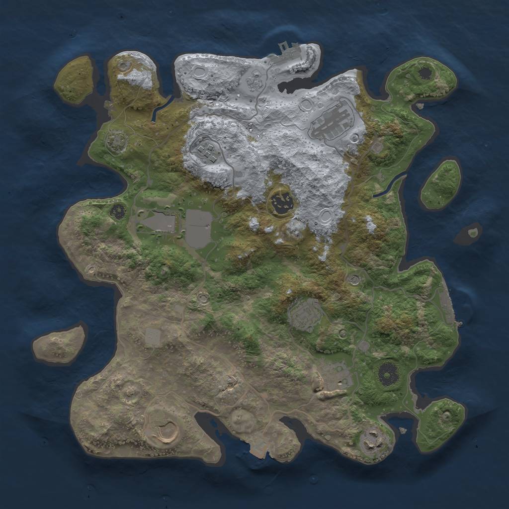 Rust Map: Procedural Map, Size: 3500, Seed: 2138, 16 Monuments