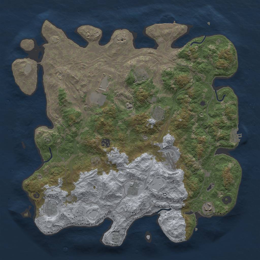 Rust Map: Procedural Map, Size: 4250, Seed: 202716361, 17 Monuments