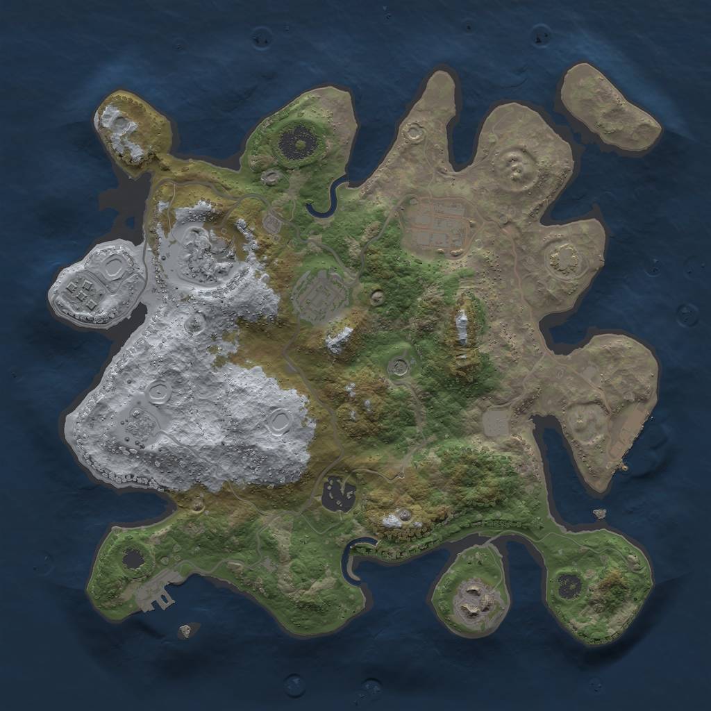 Rust Map: Procedural Map, Size: 3000, Seed: 1110771283, 14 Monuments