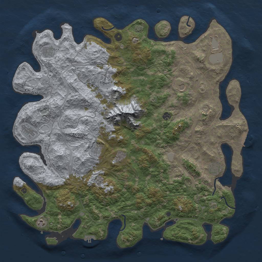 Rust Map: Procedural Map, Size: 5000, Seed: 88493820, 19 Monuments