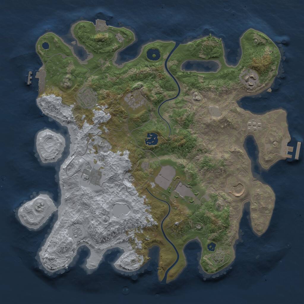 Rust Map: Procedural Map, Size: 3500, Seed: 17188914, 14 Monuments