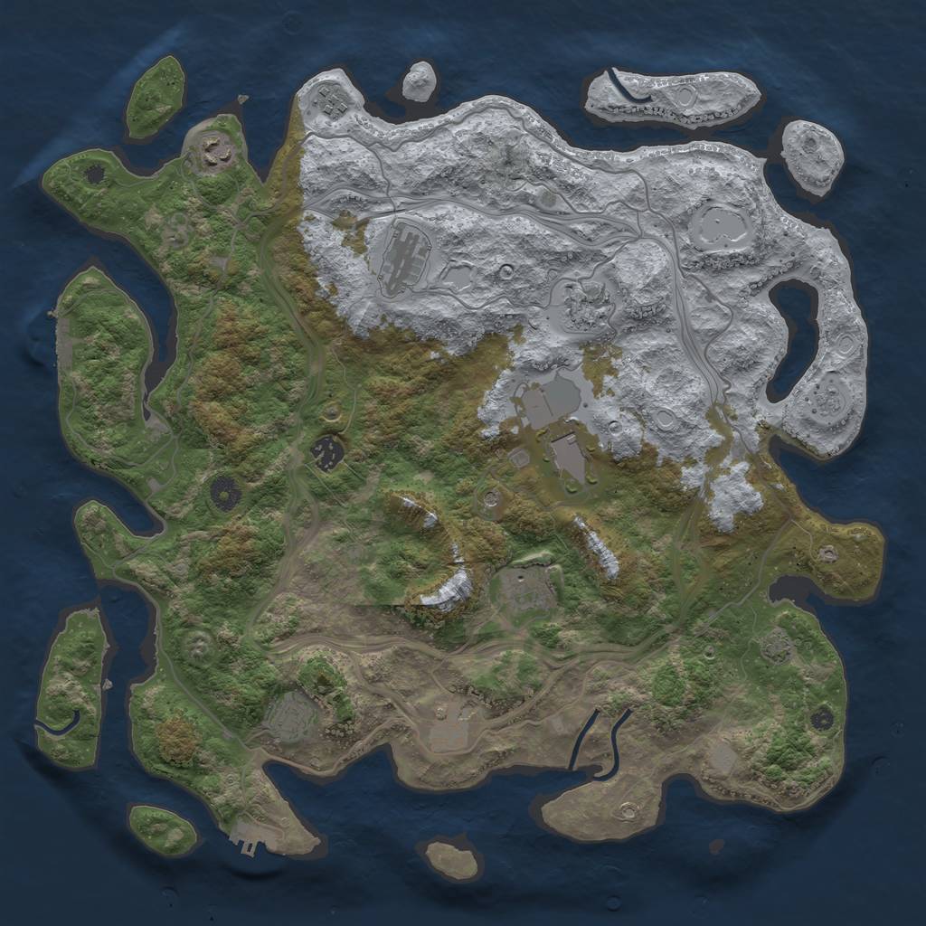 Rust Map: Procedural Map, Size: 4250, Seed: 998039, 17 Monuments