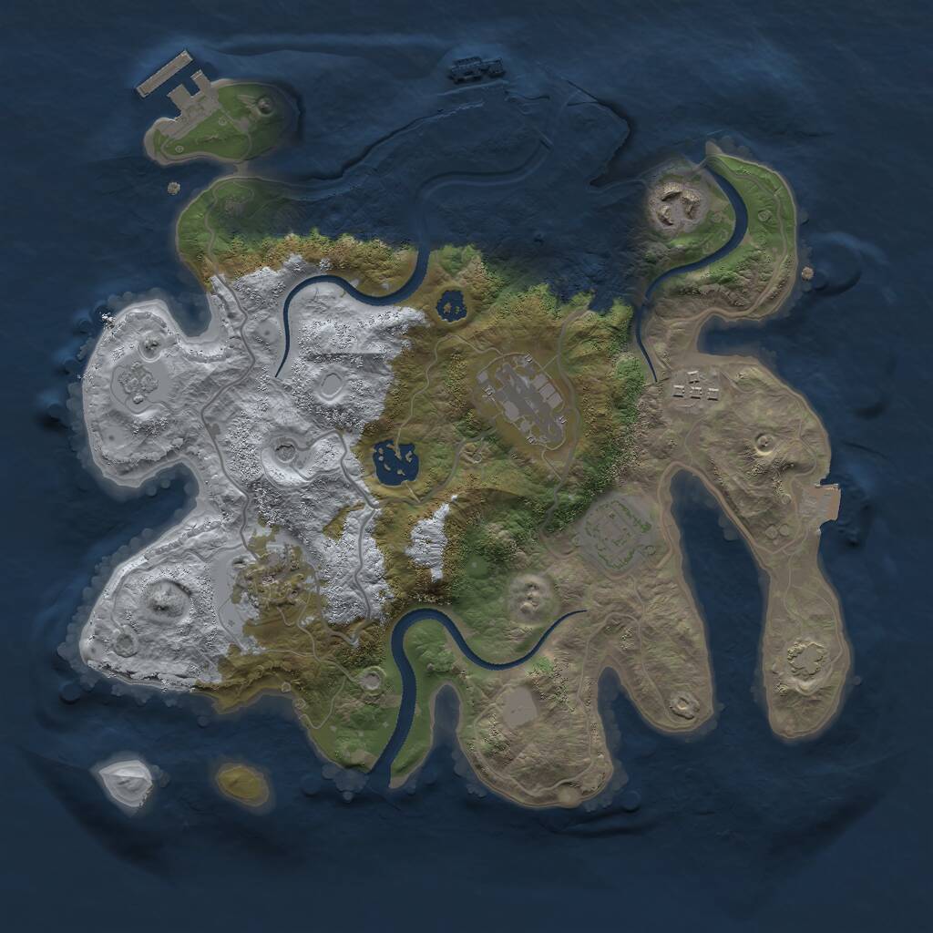 Rust Map: Procedural Map, Size: 3000, Seed: 473306381, 12 Monuments