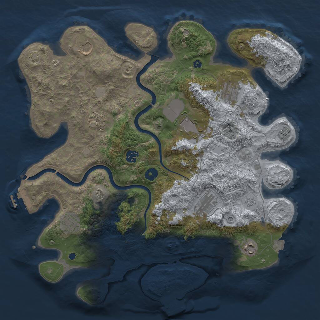Rust Map: Procedural Map, Size: 3800, Seed: 2015040370, 15 Monuments
