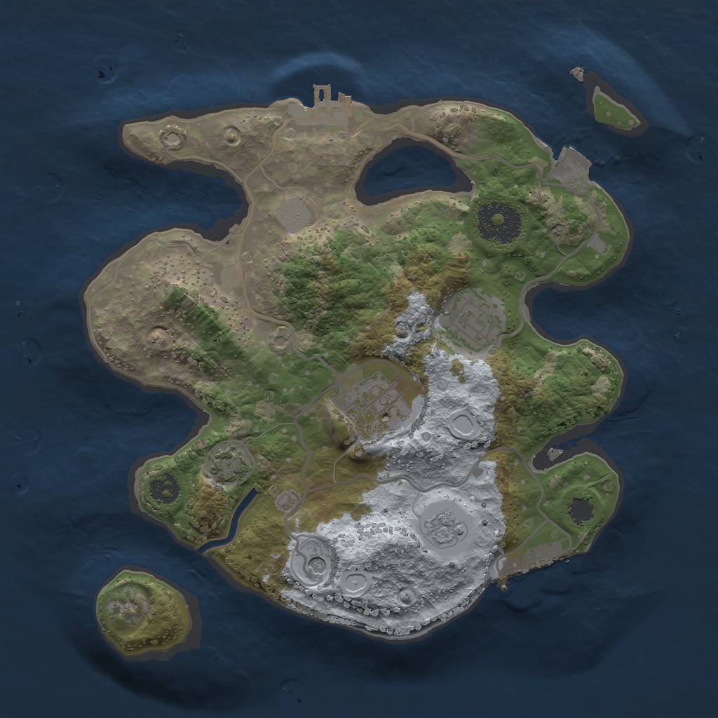 Rust Map: Procedural Map, Size: 2500, Seed: 614373017, 10 Monuments