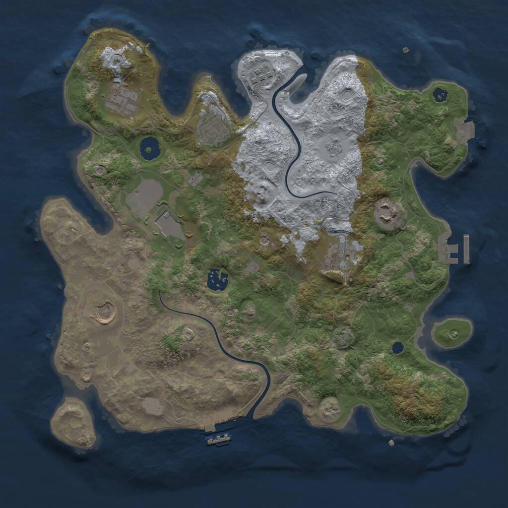 Rust Map: Procedural Map, Size: 3500, Seed: 260973568, 14 Monuments