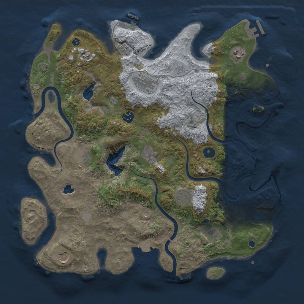 Rust Map: Procedural Map, Size: 4000, Seed: 1869330630, 15 Monuments