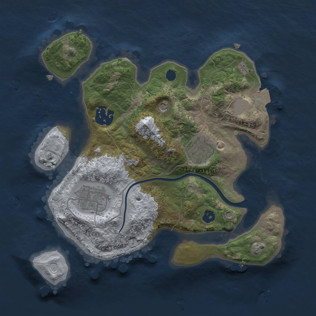 Rust Map: Procedural Map, Size: 2500, Seed: 1634127045, 5 Monuments