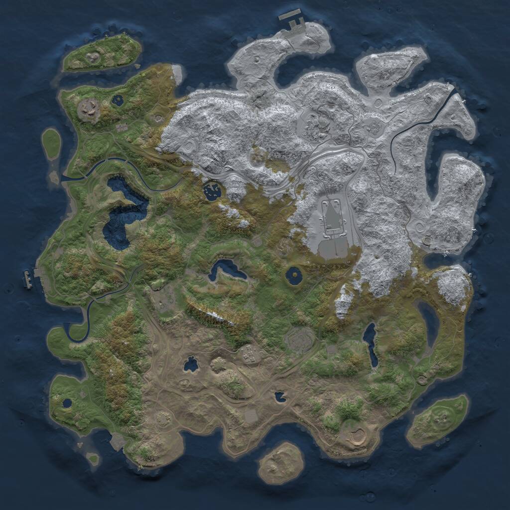 Rust Map: Procedural Map, Size: 4500, Seed: 97252185, 14 Monuments