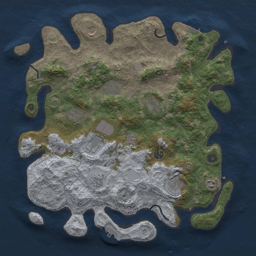 Rust Map: Procedural Map, Size: 4000, Seed: 666071818, 18 Monuments
