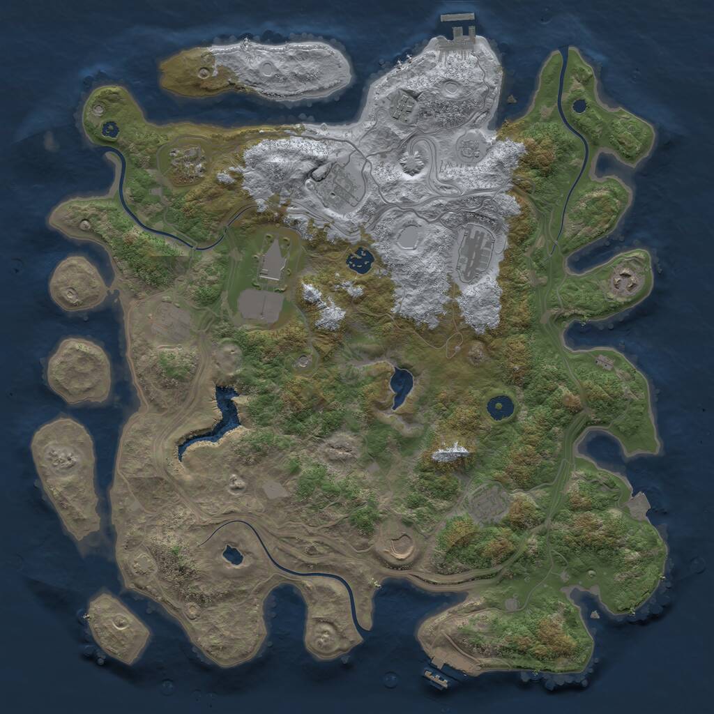 Rust Map: Procedural Map, Size: 4250, Seed: 836607696, 16 Monuments