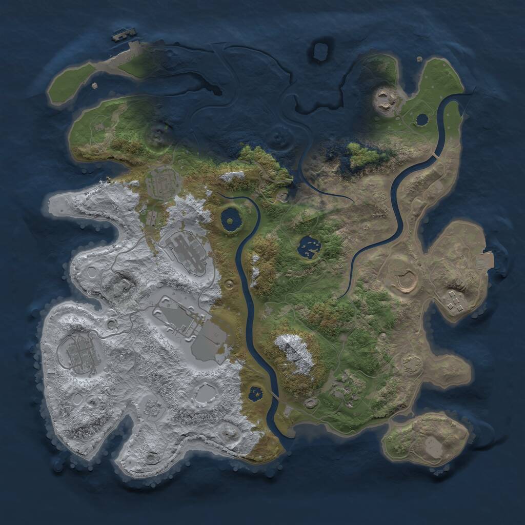 Rust Map: Procedural Map, Size: 3600, Seed: 8912600, 14 Monuments
