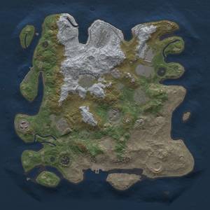 Thumbnail Rust Map: Procedural Map, Size: 3500, Seed: 141864414, 16 Monuments