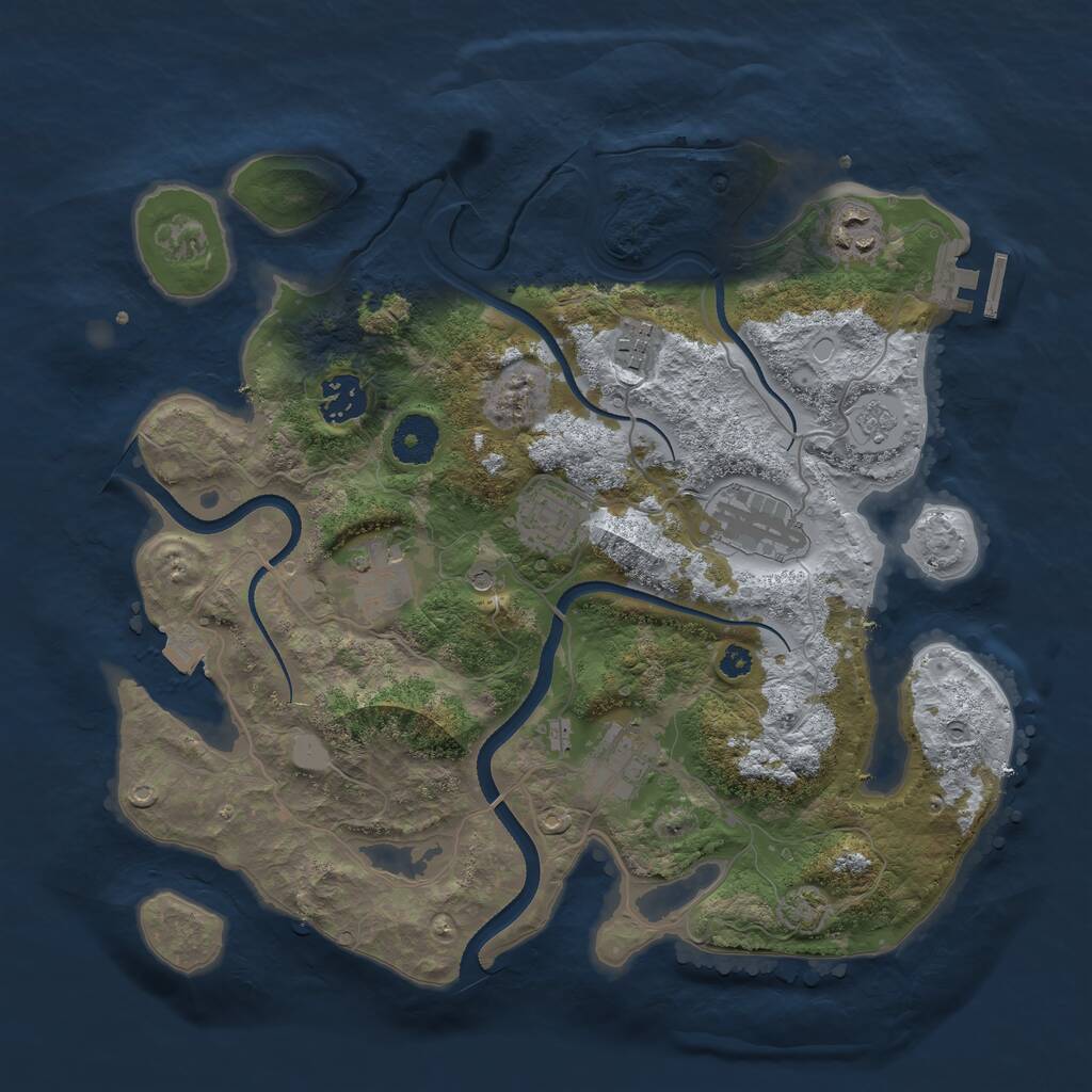 Rust Map: Procedural Map, Size: 3400, Seed: 85542325, 12 Monuments
