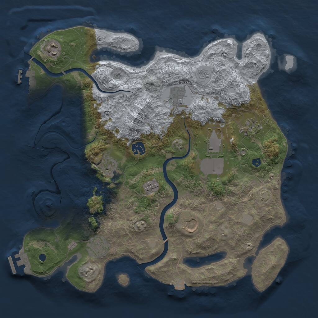 Rust Map: Procedural Map, Size: 3550, Seed: 88791807, 15 Monuments