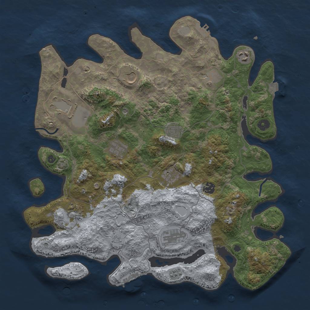 Rust Map: Procedural Map, Size: 4000, Seed: 42666771, 19 Monuments