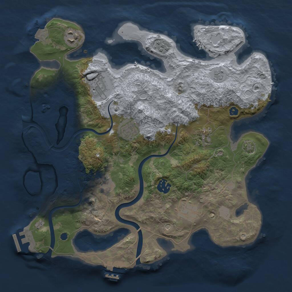 Rust Map: Procedural Map, Size: 3250, Seed: 582481452, 14 Monuments