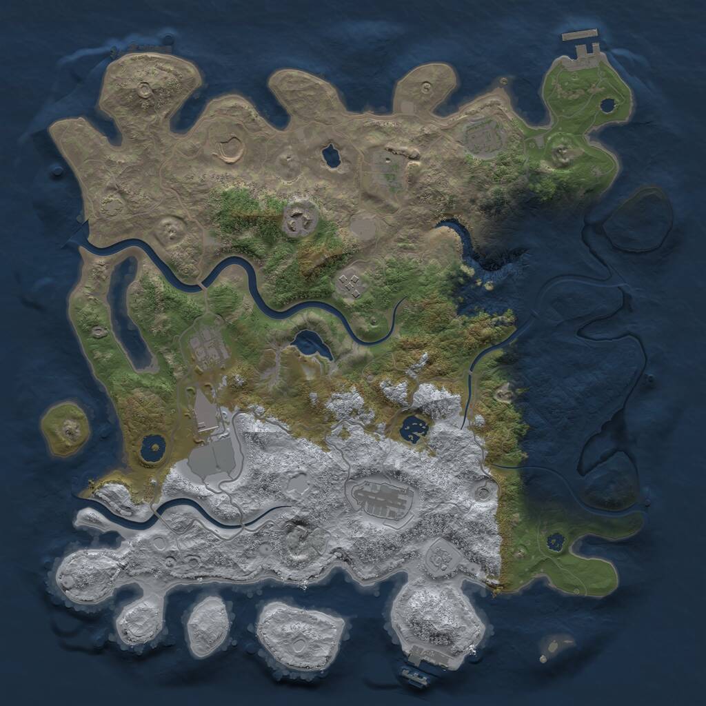Rust Map: Procedural Map, Size: 4000, Seed: 757588177, 15 Monuments