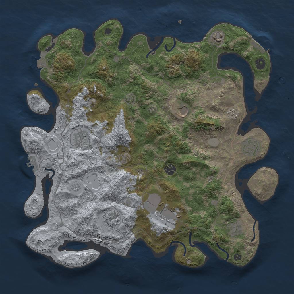 Rust Map: Procedural Map, Size: 4000, Seed: 1772198623, 17 Monuments