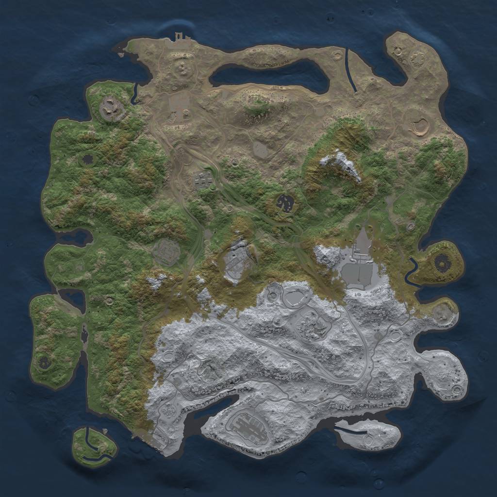 Rust Map: Procedural Map, Size: 4250, Seed: 86856432, 18 Monuments