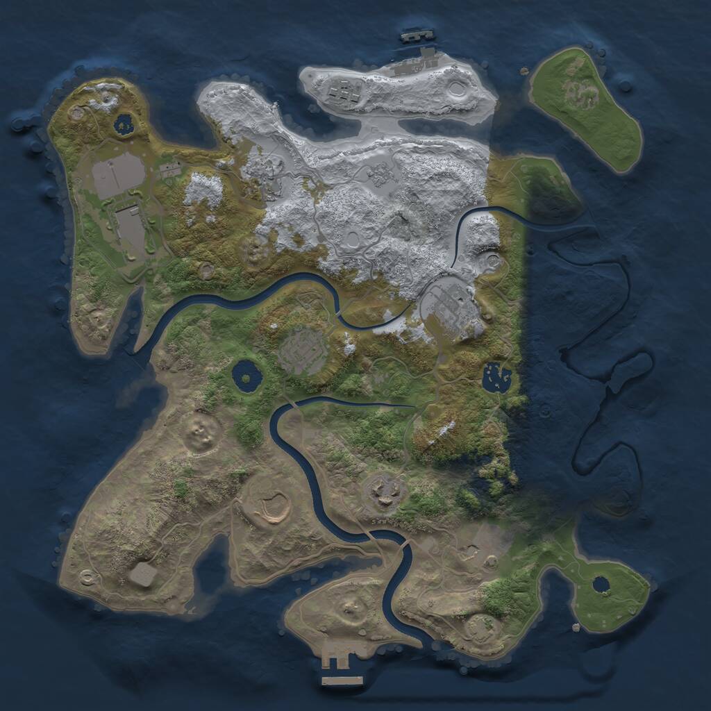 Rust Map: Procedural Map, Size: 3500, Seed: 68760335, 15 Monuments
